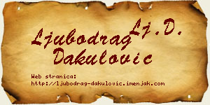 Ljubodrag Dakulović vizit kartica